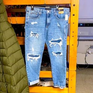 ripped boyfriend jeans size 14